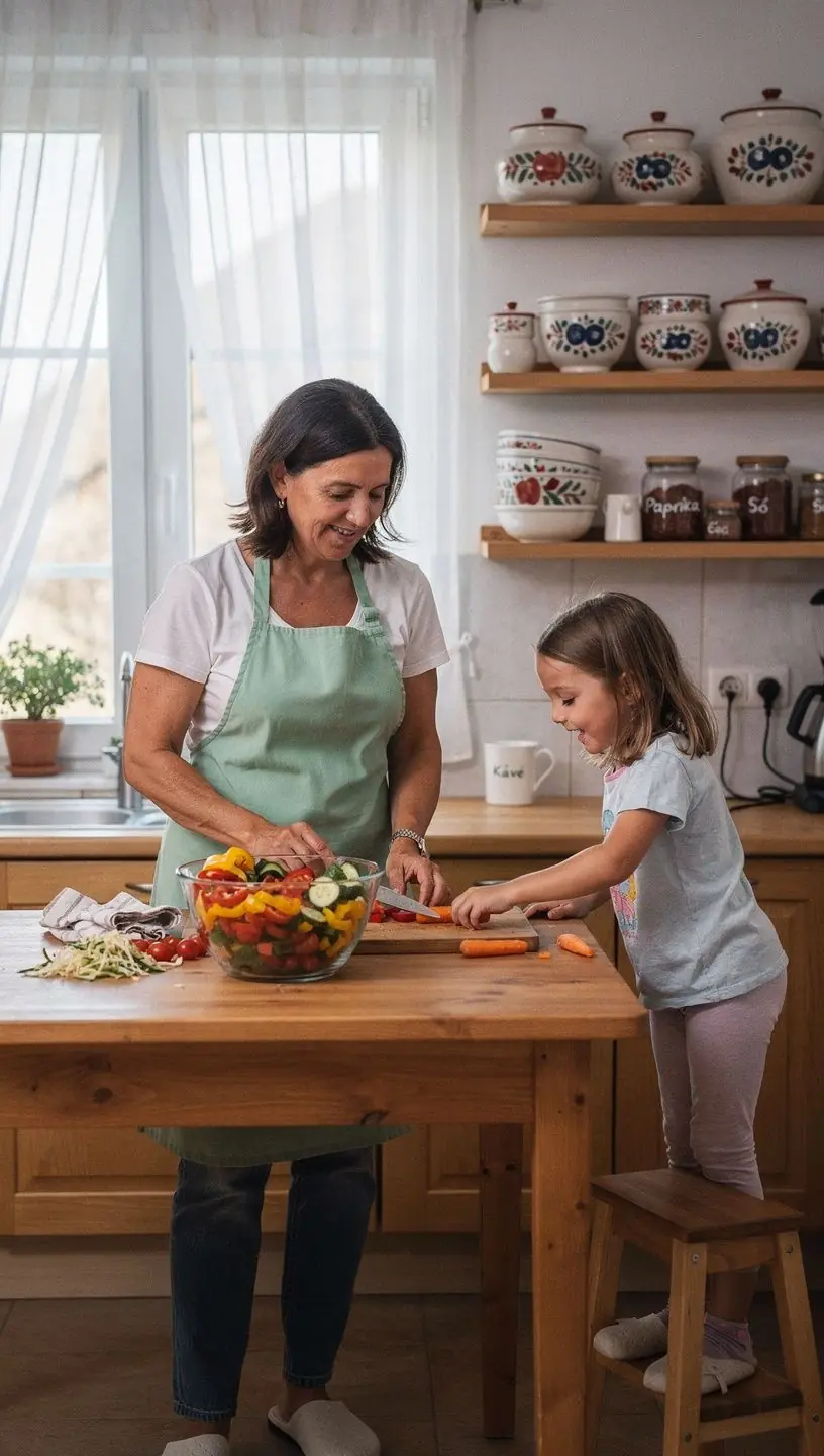 Tápanyagokkal teli ételek színes tálcán, amelyek az egészséges táplálkozást népszerűsítik.