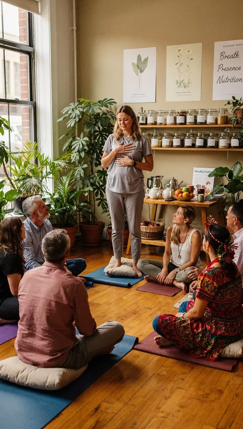 Wellness coaching során egy edző és ügyfele beszélgetés közben, egészséges életmódról.